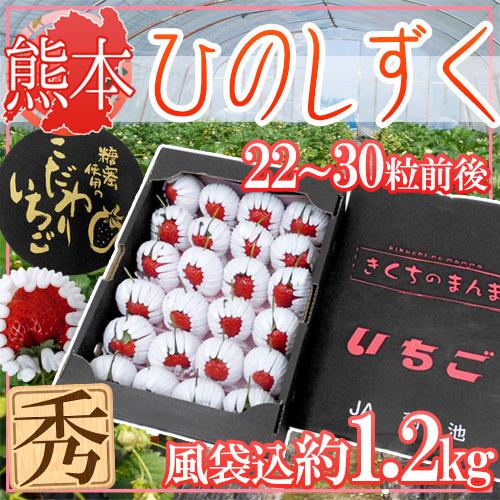 熊本県産 糖蜜使用のこだわりいちご ”ひのしずく きくちのまんま” 大粒22〜30粒前後 風袋込1....