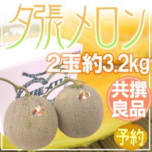 メロン 北海道 ”夕張メロン” 共撰良品 2玉 約3.2kg 化粧箱【予約 7月中下旬以降】 送料無料
