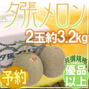 メロン 北海道 ”夕張メロン” 共撰・優品 2玉 約3.2kg【予約 7月中下旬以降】 送料無料