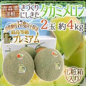 メロン JA茨城旭村 ”クインシーメロン” 最高等級 極 3〜6玉 風袋込約4