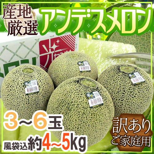 メロン ”アンデスメロン” 訳あり 3〜6玉 風袋込約4〜5kg 産地厳選【予約 5月末以降】 送料...