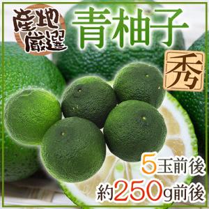 徳島産 ”青柚子” 秀品 5〜6玉前後 約350g 産地箱 青ゆず【予約 4月下旬