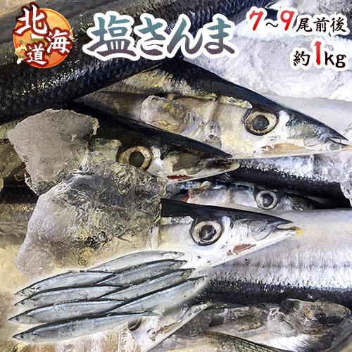 北海道産 ”塩さんま” 7〜9尾前後 約1kg サンマ 秋刀魚 送料無料