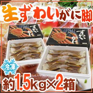 ロシア・アラスカ産 冷凍 ”生ズワイガニ” 約3kg（約1.5kg×2箱） ズワイ蟹 送料無料
