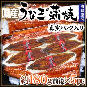 国産 ”うなぎ蒲焼” 約180g前後×5pc 真空パック入り 山...