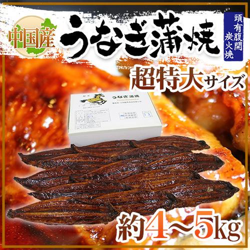 ”うなぎ蒲焼” 約4〜5kg 中国産 ウナギ/鰻/有頭腹開 送料無料