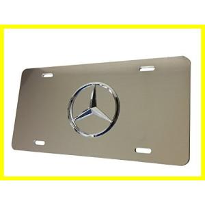 Mercedes ベンツ Chrome Logo on ミラー Chrome Stainless Steel Front License Plate with Caps CLA CLS C E S SL SLK GL｜kurashi-net-com