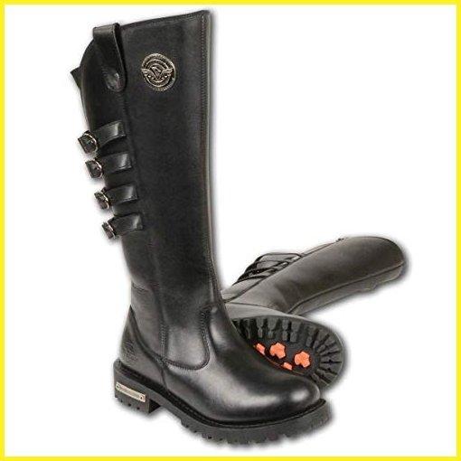 MilwaukeeレザーレディースTall Boots  Buckle Detail 8 BM US...