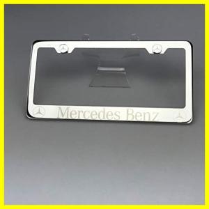 100% Stainless Steel Mercedes ベンツ Laser Engrave Chrome ミラー Polish License Plate Frame Holder with Logo Steel Screw Caps｜kurashi-net-com