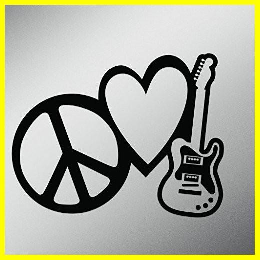 送料無料 Peace Love Rock and Roll Vinyl Decal ステッカー | ...