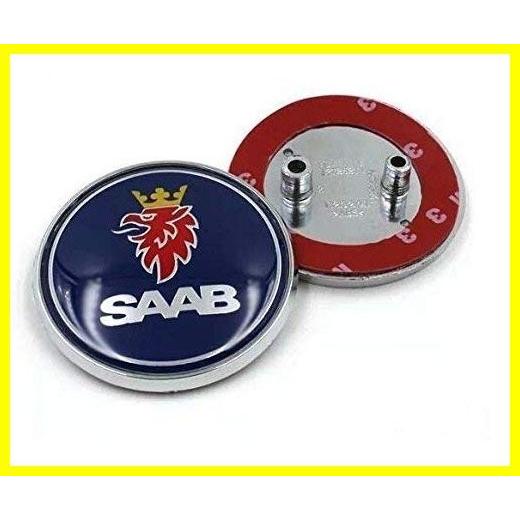 Bearfire 2pcs Hot sale 68mm ブルー SAAB logo car fron...