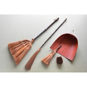 棕櫚箒 ちりとりセット おしゃれ【9玉長柄箒 (最高級鬼毛) / 6点セット