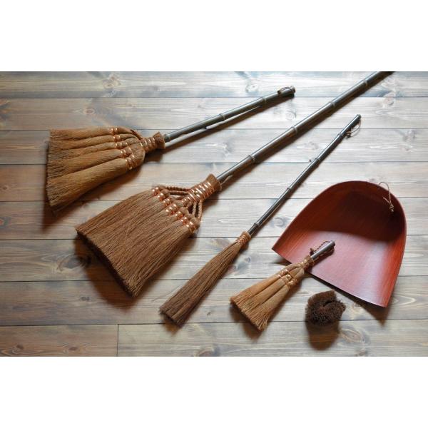 棕櫚ほうき ちりとりセット おしゃれ【7玉長柄箒 (最高級鬼毛) / 6点セット ｜ 山本勝之助商店...