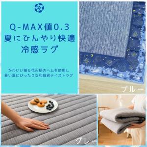 ひんやり 冷感ラグ 猫 花火冷感カーペット 1...の詳細画像1