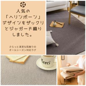 ラグ 洗える ヘリンボーン 撥水 大判 220...の詳細画像1