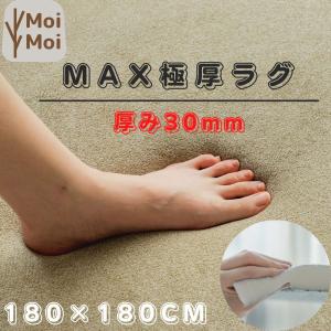 ラグ 厚手 極厚 ラグマット クッションラグ 180×180cm ラグカーペット センターラグ 厚さ30mm 厚手 防音 滑り止め オールシーズン