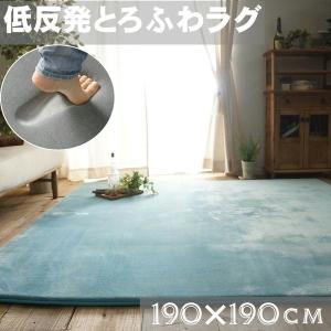 撥水 さらさら無地のフランネルラグ　約190x190cm　低反発タイプ 防音マット