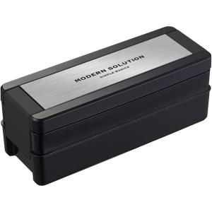 岩崎工業 Lustroware(ラストロウェア) イージーケア メンズランチボックス 2段 B-1482 HN シルバー 19.5cm箸付 950ml