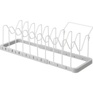 山崎実業 伸縮鍋蓋＆フライパンスタンド プレート WH ホワイト 3965