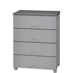 天馬 フィッツチェスト フルフラット 6504 完成品チェスト 4段 グレー(幅65×奥行41×高さ85cm)