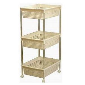平和工業 バスケットワゴン 3段 アイボリー : くらし壱番館 - 通販