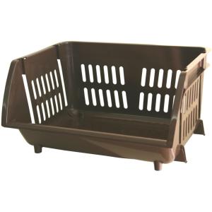 平和工業 積み重ねバスケット ナチュラルブラウン (幅44×奥行36.5×高さ23cm)