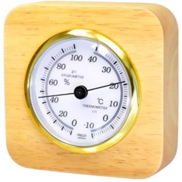 (宅急便コンパクト)クレセル 天然木枠温湿度計 CR-620 日本製