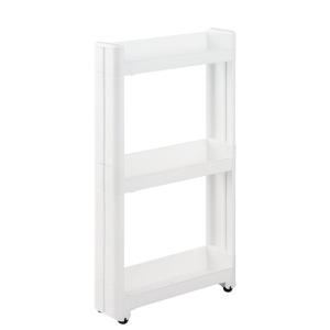 JEJ リセ スーパースリムラック 4段 ホワイト 幅12×奥行40×高さ85cm