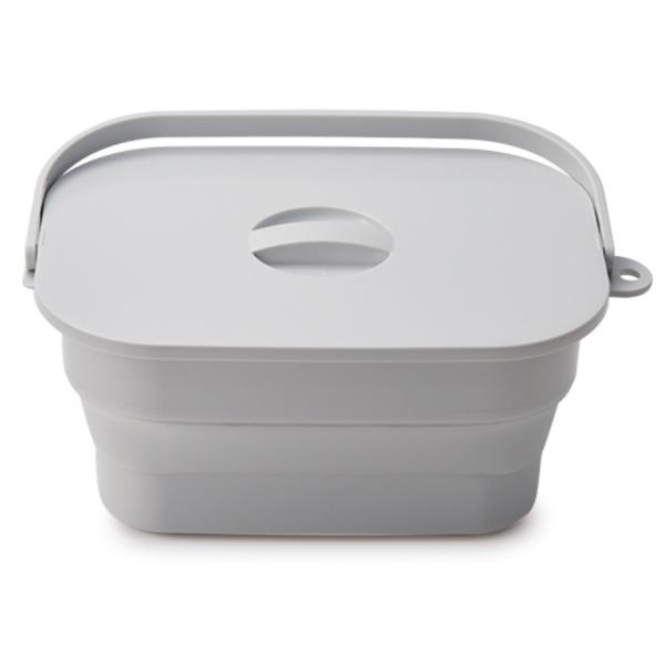 伊勢藤 ISETO 折りたためる つけ置き洗いバケツ I-617 グレー (幅36.6×奥行24.6...
