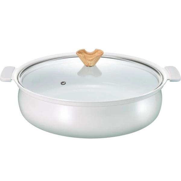 カクセー coronto コロント セラミックコーティング卓上鍋 28cm グレー CT-26 （ガ...