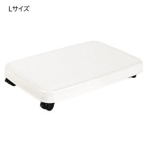 サンコープラスチック ラクゴロL ホワイトグレー 平台車　 幅41.2×奥行28.2×高さ6.8cm キャスター付き 耐荷重 28kg