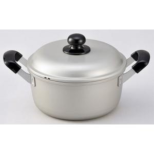 北陸アルミニウム シルビー 両手鍋 22cm (ガス火専用 アルマイト加工