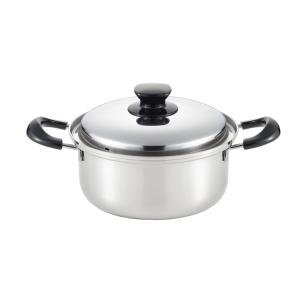 ヨシカワ 両手鍋 20cm IH対応 蓋付き COOK EASY 日本製 （ ガス火対応