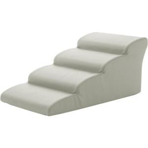 セルタン ドッグステップ 4段 ミニチュアダックスフンドモデル PVCホワイト 小型犬 ペット用階段 日本製 (代引き不可・配達時間指定不可・日祝日配達不可)