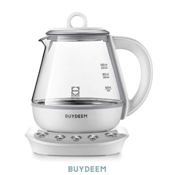 BUYDEEM 薬膳ティーポット 1.0L ホワイト レシピ付き 薬膳 漢方 煎じ器  電気ケトル ...