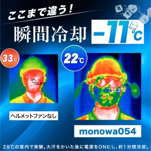 ヘルメットファン 軽量 瞬間冷却 約-11℃ ...の詳細画像3