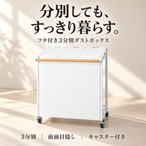 ゴミ箱 分別 3分別 蓋付き キャスター付き ...の詳細画像1
