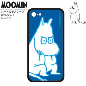 ムーミン iPhoneケース iPhoneカバー iPhone7 iPhone8 ハードガラスケース 背面ガラス 強化ガラス MOOMIN ブルー おしゃれ かわいい キャラクター グッズ｜kurashikan