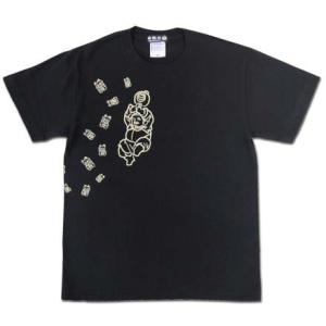 メンズ半袖Tシャツ カットソー 和柄 天下泰平 福づくし ブラック黒 綿