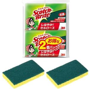 住友スリーエム株式会社 3M キッチンスポンジ スコッチブライト 抗菌セルローススポンジたわし 2個パック 【北海道・沖縄は別途送料必要】｜kurashino-mart