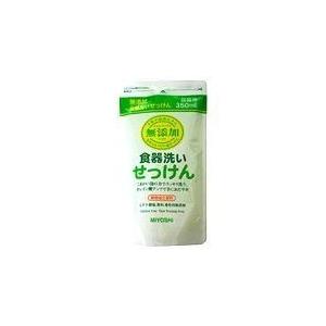 ミヨシ石鹸株式会社 無添加 食器洗いせっけんスタンディング 詰め替え用350ml×48本セット｜kurashino-mart