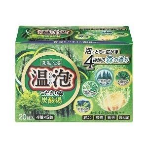 アース製薬 温泡 こだわり森炭酸湯 ( 45g*20錠 )【医薬部外品】 ＜4種類の森の香りが楽しめる！高い発泡力！＞ ＜入浴剤＞ 【北海道・沖縄は別途送料必要】｜kurashino-mart