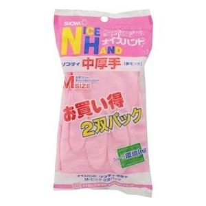 ショーワグローブ ナイスハンド ソフティ 中厚手 Mサイズ ピンク 2双