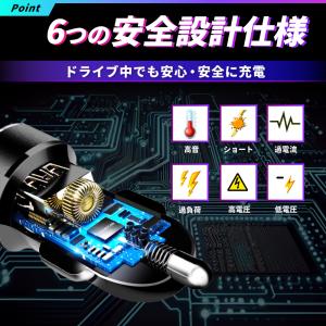 シガーソケット USB 2口 2連 急速 小型...の詳細画像4