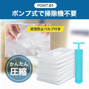 圧縮袋 ふとん 衣類 ポンプ 布団 掃除機不要...の詳細画像2