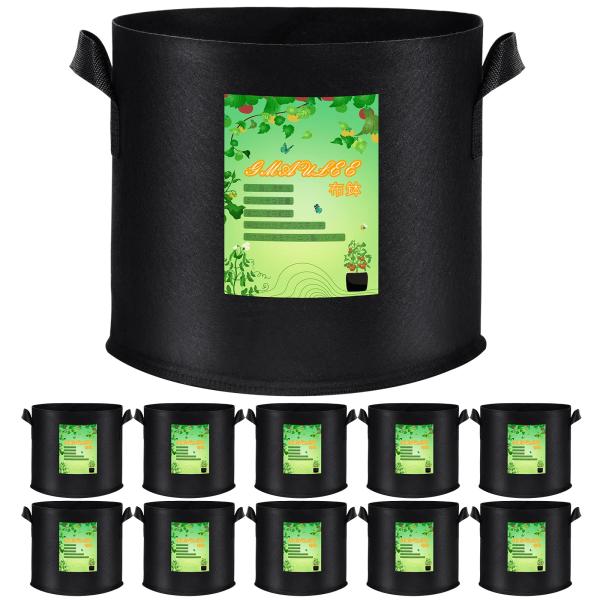 GMAULEE 不織布プランター 栽培袋 布鉢 1ガロン10個セット フェルト 植え袋 植物育成 厚...