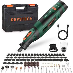 DEPSTECH ミニルーター 8V 充電式 コードレス 30000RPM高速回転 5段変速 127個アクセサリー 電動 リューター DC08