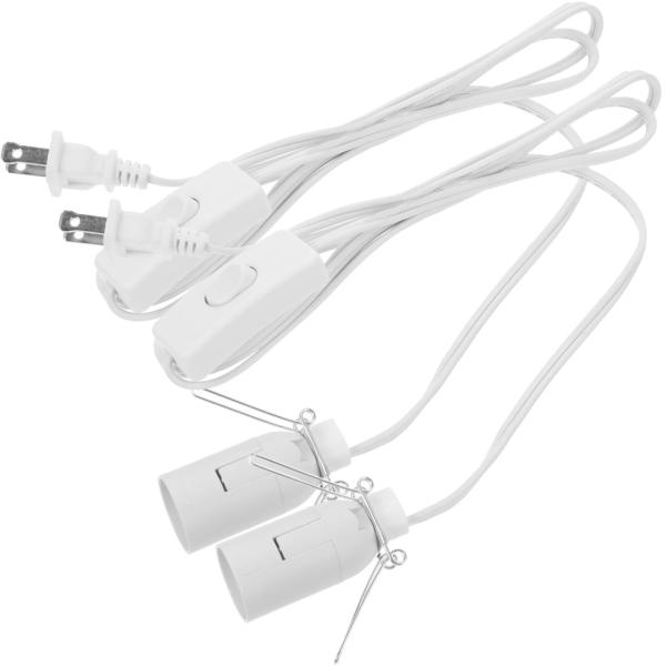 Mobestech コード付ソケット 電球ソケット E12口金 中間スイッチ付 1.55m ホワイト...