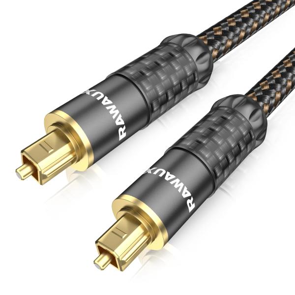 RAWAUX 光デジタルケーブル24K金メッキ光ファイバーケーブル オス-オス オーディオ用 Tos...
