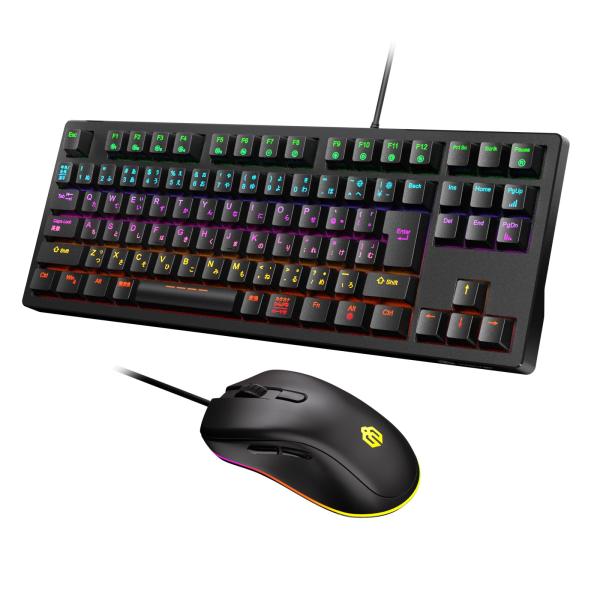 iClever ゲーミング キーボード マウスセット 有線 低遅延 マクロ対応 カスタマイズ 高耐久...
